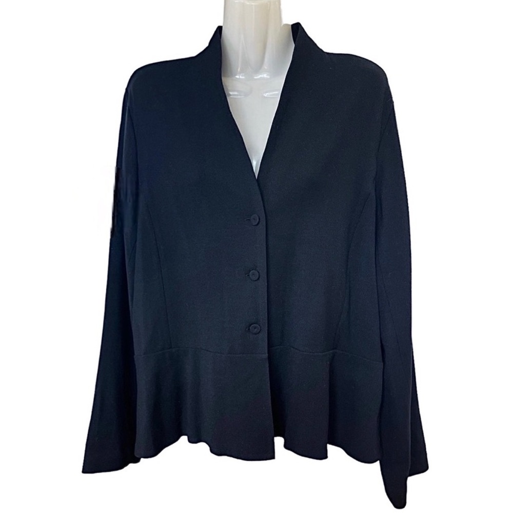 Eileen Fisher Midnight Black Button-Up Cardigan